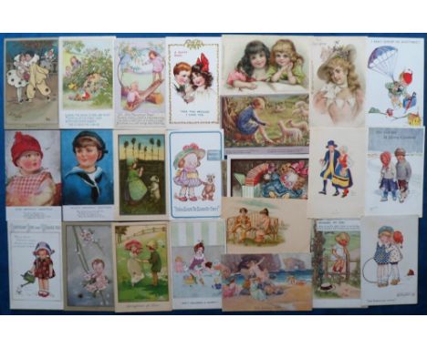 Postcards, a good mixed collection of approx. 150 illustrated cards of children. Artists include Paterson, Colombo, Busi, Ber