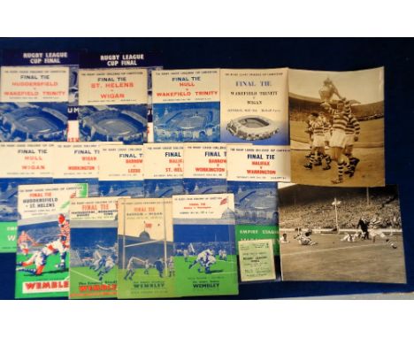 Rugby League programmes, 14 Rugby League Challenge Cup Final programmes, complete run from 1950 to 1963 plus ticket for 1953 