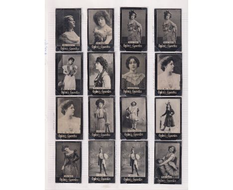 Cigarette cards, Ogden's Tabs type, 112 cards + 15 minor variations in 2 near set groups, item 95A stage artistes 72/76 missi
