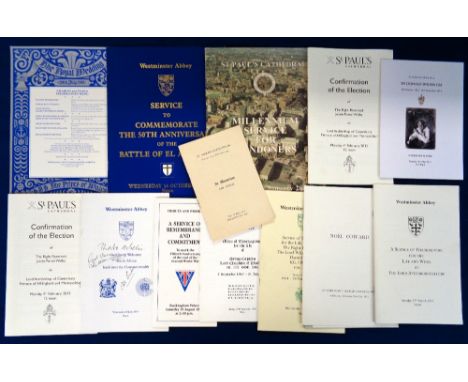 Ephemera, Orders of Service (15) to commemorate Lord Attenborough CBE 17.3.15, Sir Donald Sinden CBE 19.5.15, Sid Field 3.2.5