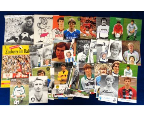 Football autographs, Germany, a collection of approx. 130 signed items, mostly cards & promotional photos, many different pla