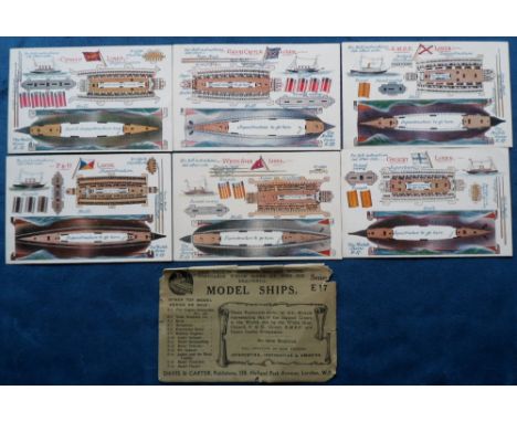 Postcards, Shipping, Davis & Carter, Model Ships Series E17. 6 cards (gen gd) with original packet (fair)