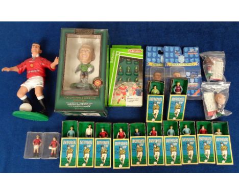 Football figures, selection including a set of 11 Keymen Football Series figures, all in original boxes inc. George Best, Bob