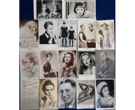 Autographs, Entertainment, a selection of 17 signed postcards (RP) and postcard sized photographs of pre & post WW2 entertain