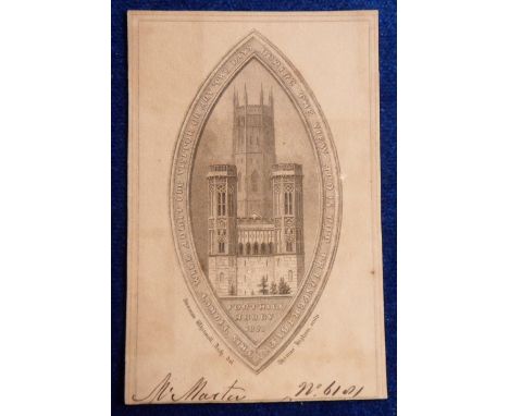 Ephemera, Fonthill Abbey, a ticket to see the Abbey also known as Beckford's Folly, a 90m tall Gothic Revival country house b