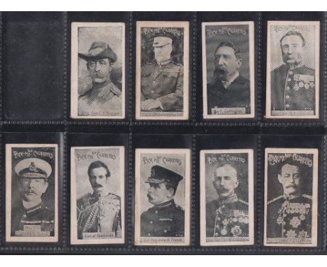 Cigarette cards, Drapkin & Millhoff (Pick Me Up brand) Boer War Celebrities (22/25 missing Baden Powell, Lyttleton & Wolseley