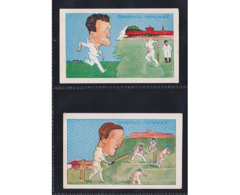 Trade cards, Clevedon Confectionery, Sporting Memories, 'X' size, two type cards, both cricketers no7 Len Hutton & no 18 J C 