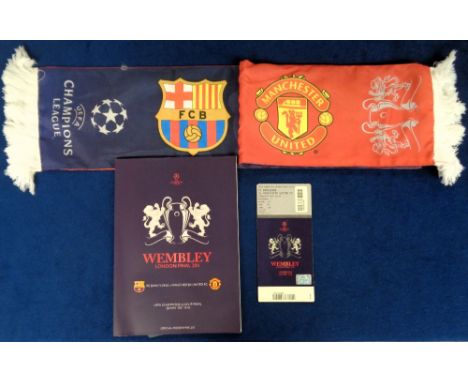 Football memorabilia, Manchester United v Barcelona, Champions League Final 2011 played at Wembley, official programme, match