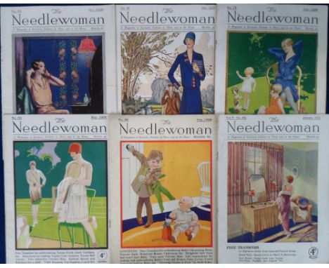 Ephemera, The Needlewoman magazine, 1927-1931, 9 magazines (3 retaining their original transfer) plus the year 1929 in a boun