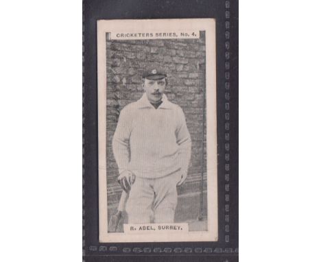 Cigarette card, Gabriel, Cricketers Series, type card, no 4, R. Abel, Surrey (light horizontal crease o/w gd) (1)