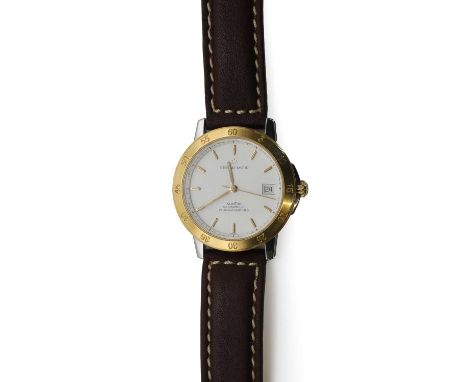 A gentlemen's stainless steel and gold Eterna-Matic KonTiki chronometer automatic watch,36mm diameter, a circular stainless s