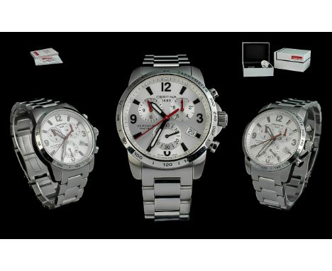 Certina 1888 Gents DS Podium Chronograph Stainless Steel Wrist Watch.  Features Tachymeter multi dials, chronograph functions