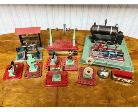 Standing Model of Steam Engine (Fleischman) with accessories, (9 in total).  