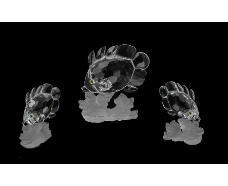Swarovski Silver Crystal Fish. With Box. Art 7644 NR 077 000. In Good Condition. 