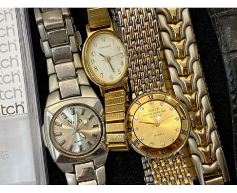Collection of Wrist Watches, including assorted ladies bracelet watches, leather strap watches, Swatch, Sekonda, Avia, Oasis,