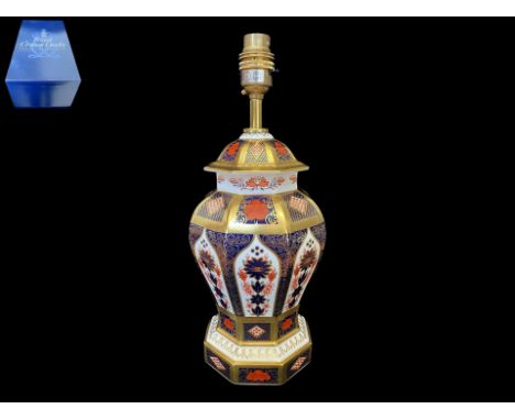 Royal Crown Derby - Old Imari Table Lamp. Boxed and In As New Condition. 