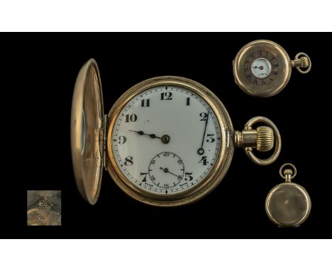 American Watch Company Gold Filled Key-less Record Pocket Watch, Guaranteed to be of Two Plates of Gold with Composition Betw