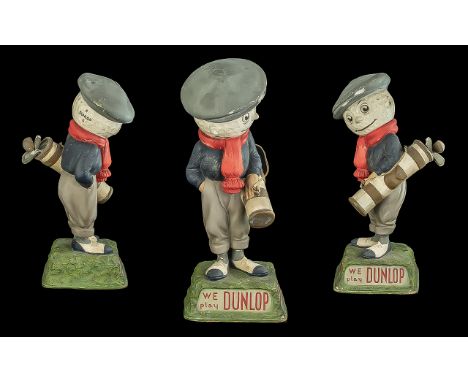 Rare 1930s Golf Dunlop Man Advertising Figure, the Dunlop Man was produced as a golf shop advertising figure for shops that s