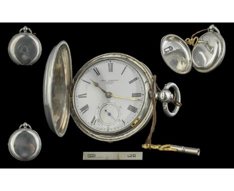 John Forrest - London Sterling Silver Cased Key-wind Full Hunter Pocket Watch, Fusee Movement. Hallmark Chester 1891. Feature