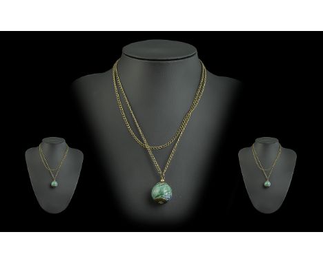 Chrysecolla Pendant and Chain. 