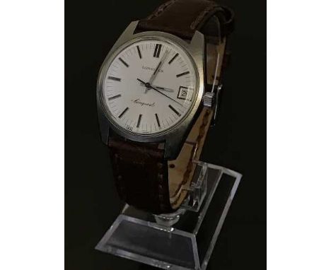 A Gents Stainless Steel Longines Conquest Automatic Wristwatch, dial with baton numerals and date aperture, case 34mm