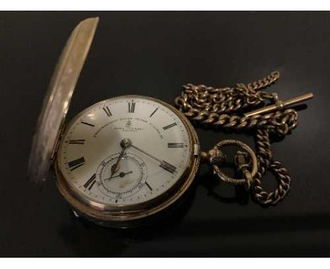 A fine 9ct gold full hunter key wound pocketwatch, the enamel dial signed John Forrest London, Chronometer Maker to the Admir