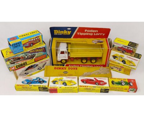 A Dinky Toys USA Police Car, No 251, No 223, No 223, No 197, No 220, No 204, No 241, No 183, No 432, and a Dinky Toys loading