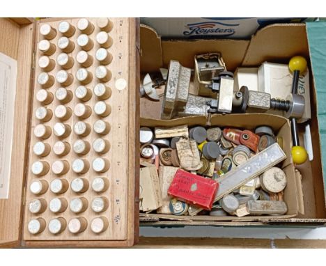 Assorted clock and watch makers parts and tools (4 boxes)