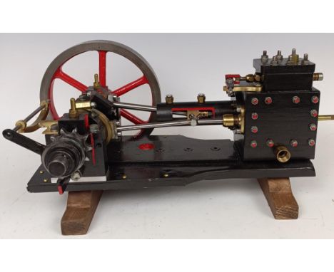 A scratch built model, of a horizontal engine, 38 cm wide