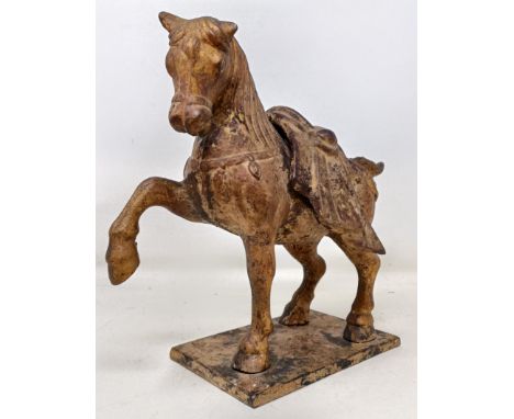 A Chinese style bronze horse, 27 cm high