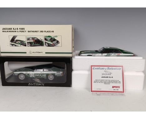 An Autoart 1:18 scale model of a Jaguar XJ-S 1985 Walkinshaw &amp; Percy/Bathurst 3rd place #8, boxed, and another Jaguar XJ-