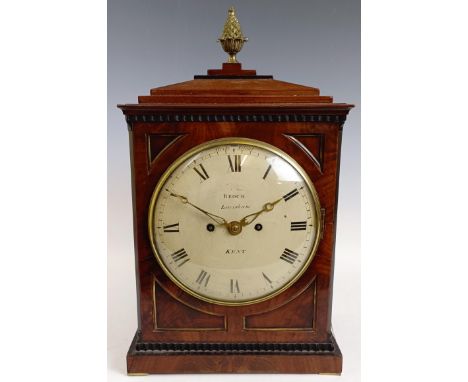 A 19th century bracket clock, with repeat, the 20 cm diameter painted dial signed Brock, Lewisham, Kent, with Roman numerals 
