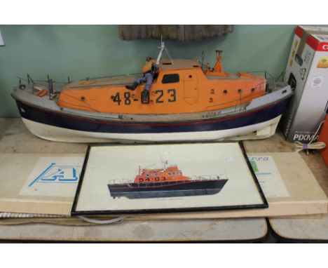Solent kit lifeboat, model of lifeboat & print