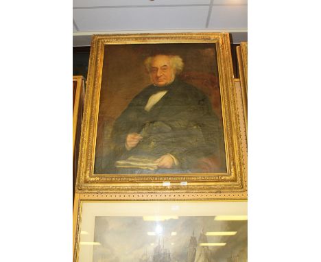 19th century oil painting, portrait of a seated gentleman