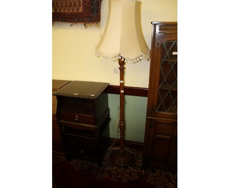 Oak standard lamp