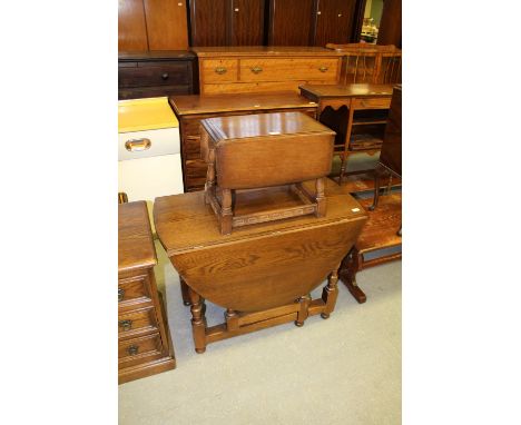 Oak gate leg table & occasional table