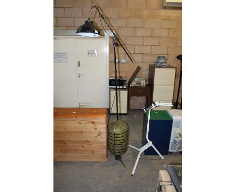 Custom made industrial design angle-poise standard lamp