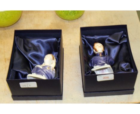 2 Royal Worcester Bone China candle snuffers, Queen Victoria & Prince Albert (boxed with certs)