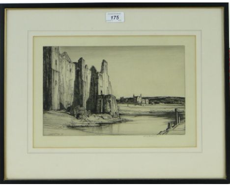 Sir Henry Rushbury (1889-1968)
etching, Amberley Castle, Sussex, signed in pencil, p 7.5" x 12", framed.