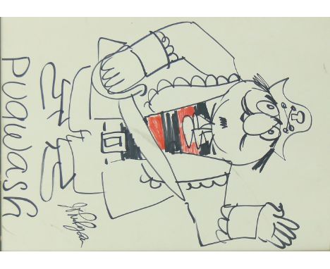 John Ryan
original feltpen sketch, Captain Pugwash, signed, 22" x 16", framed.