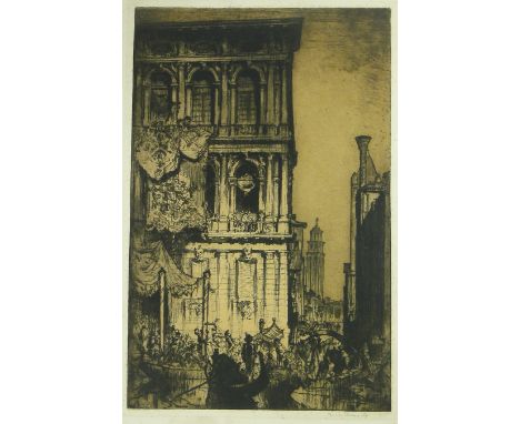 Sir Frank Brangwyn (1867-1956)
etching, Venetian view, signed in pencil, 28" x 18", unframed.