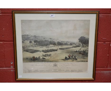 A Duke Of Devonshire's Revue of the Derbyshire Volunteers, Chatsworth 24Th October 1860, published by Richard Keen, After a P