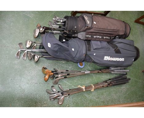 A Howson golf bag with golf clubs and a Grip It golf bag with golf clubs, including Slazenger and Grip It clubs (4)