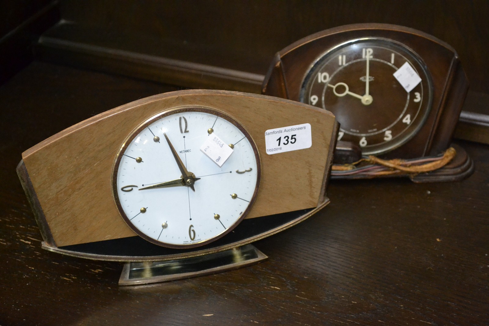 An Art Deco Metamec Dereham mantel clock; a 1960's Metamec clock, made