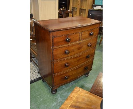 A Victorian mahogany bow front chest of drawers circa 1880.