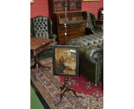 A George III mahogany firescreen, c.1810