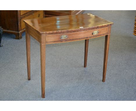 A George III mahogany inlaid bow front side table, c.1800