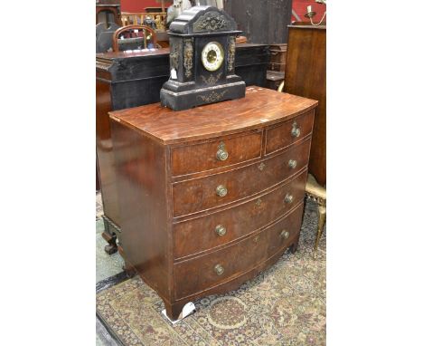 A George III mahogany bow front chest of drawers, c.1810