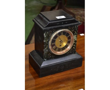 A late Victorian Belge noir mantel clock, circa 1890.