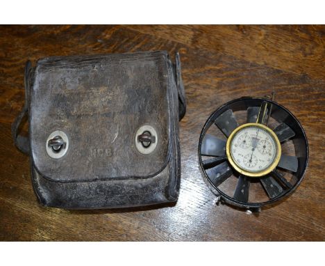 Mining interest - A Short and Mason HS anemometer formerly from Gedling Colliery with Aug 1990 calibration certificate and le